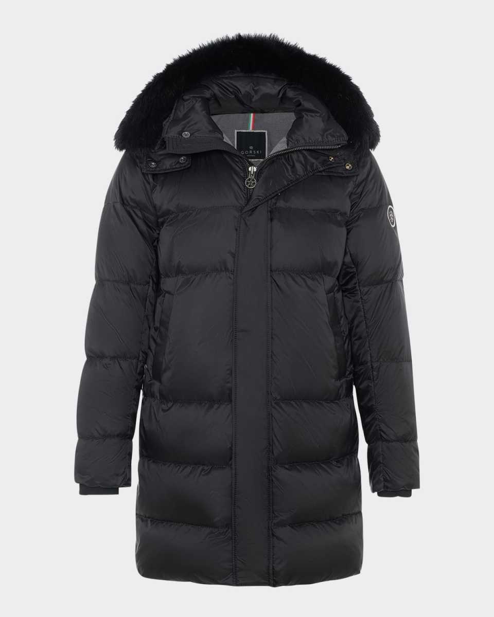 Men's Apres-Ski Jacket With Detachable Toscana Lamb Shearling Hood Trim